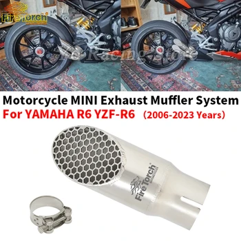Слипоны Для YAMAHA R6 YZF-R6 2006-2023 Мотоциклетный Выхлоп Mini Escape Moto System Модифицированный Скрытый 45 мм Глушитель GP для Мотокросса