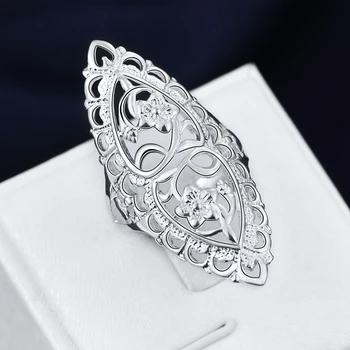 оптовая цена для женщин и девочек, ретро-полое кольцо, Прекрасное свадебное кольцо серебряного цвета, милые благородные модные классические ювелирные изделия R698