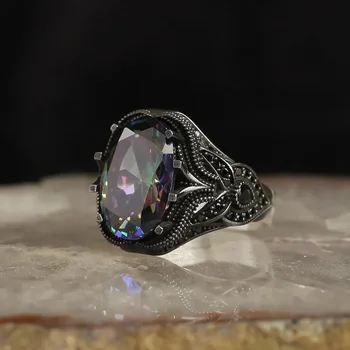 Новое модное мужское кольцо с персонализированным винтажным кольцом с бриллиантами в европейском и американском стиле в стиле панк