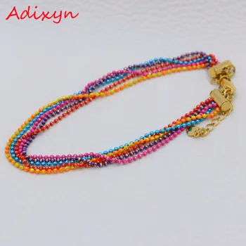 Африканский бисер Adixyn Красочный браслет для женщин Золотой Эфиопский браслет/Bangle Модные Африканские Арабские украшения N-12213