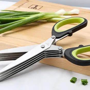 Многослойные ножницы из нержавеющей стали для измельчения перца, кухонные ножницы для приготовления пищи, инструмент для нарезки овощей, инструмент для нарезки мяса